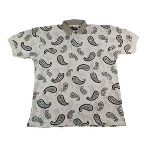 Vintage Gant Paisley Golf Polo Short Sleeve Shirt Mens‎ XL